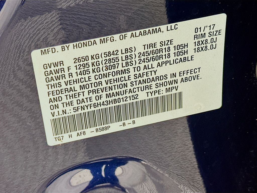 Thumbnail: 2017 Honda Pilot - 32