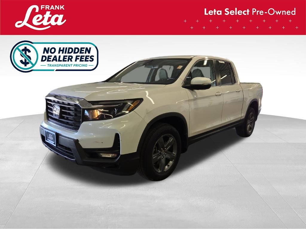 Platinum White Pearl 2023 Honda Ridgeline Pickup Truck All-Wheel Drive 9-Speed Automatic