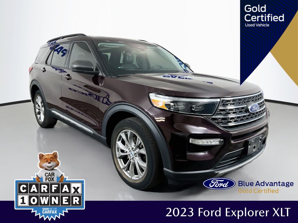 Red Metallic 2023 Ford Explorer SUV / Crossover All-Wheel Drive Automatic