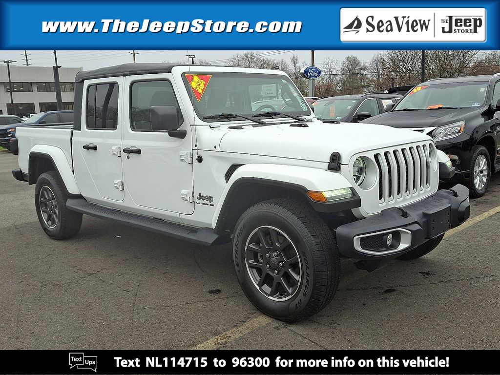 Bright White Clearcoat 2022 Jeep Gladiator Overland Crew Cab 4WD Pickup Truck Four-Wheel Drive 8-Speed Automatic