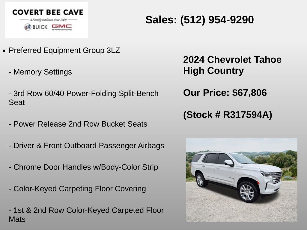 Used Car 2024 Chevrolet Tahoe  High Country For Sale Under $70,000 In Austin, Texas