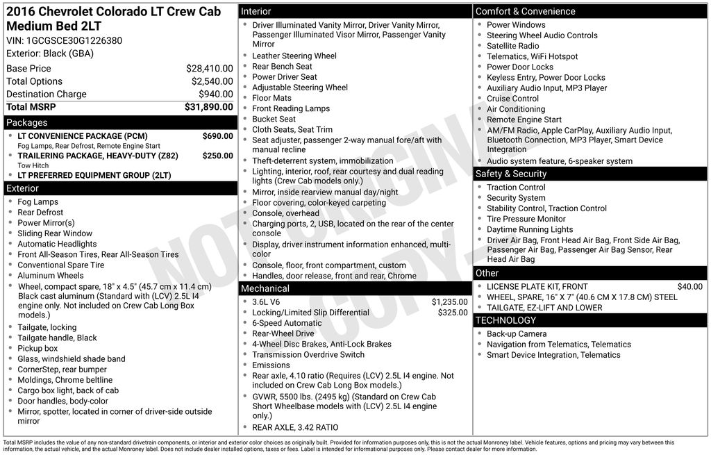 Used Car 2016 Chevrolet Colorado  Lt For Sale Under $15,000 In Austin, Texas