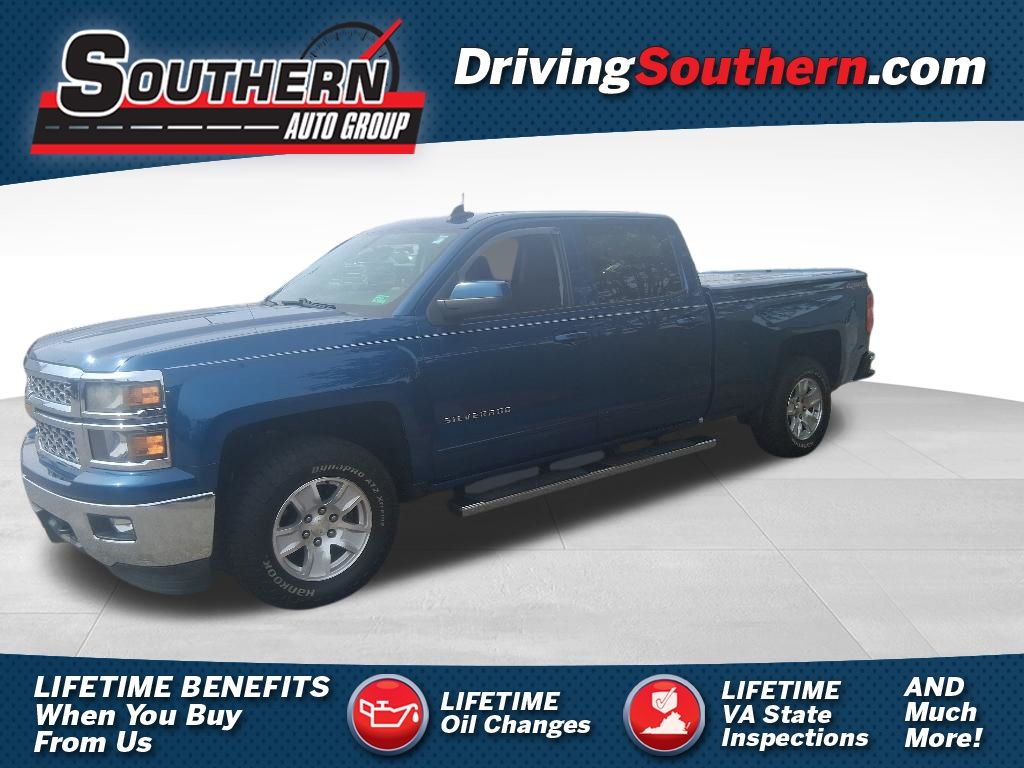 Deep Ocean Blue Metallic 2015 Chevrolet Silverado 1500 LT Crew Cab 4WD Pickup Truck Four-Wheel Drive 6-Speed Automatic Overdrive
