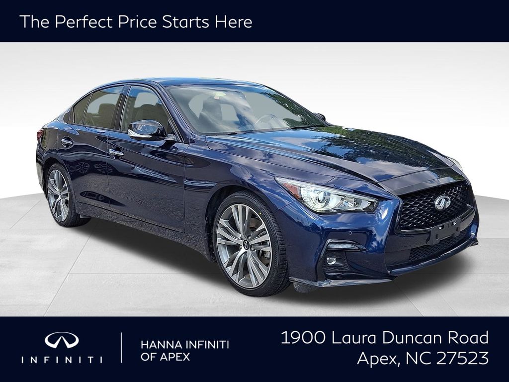 2023 INFINITI Q50 Azul (Grand Blue) Sedán Tracción en las cuatro ruedas 7 velocidades Automática marcha alta