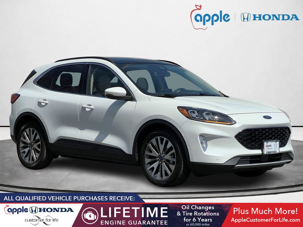 White Metallic 2020 Ford Escape Hybrid Titanium FWD SUV / Crossover Front-Wheel Drive Continuously Variable Transmission