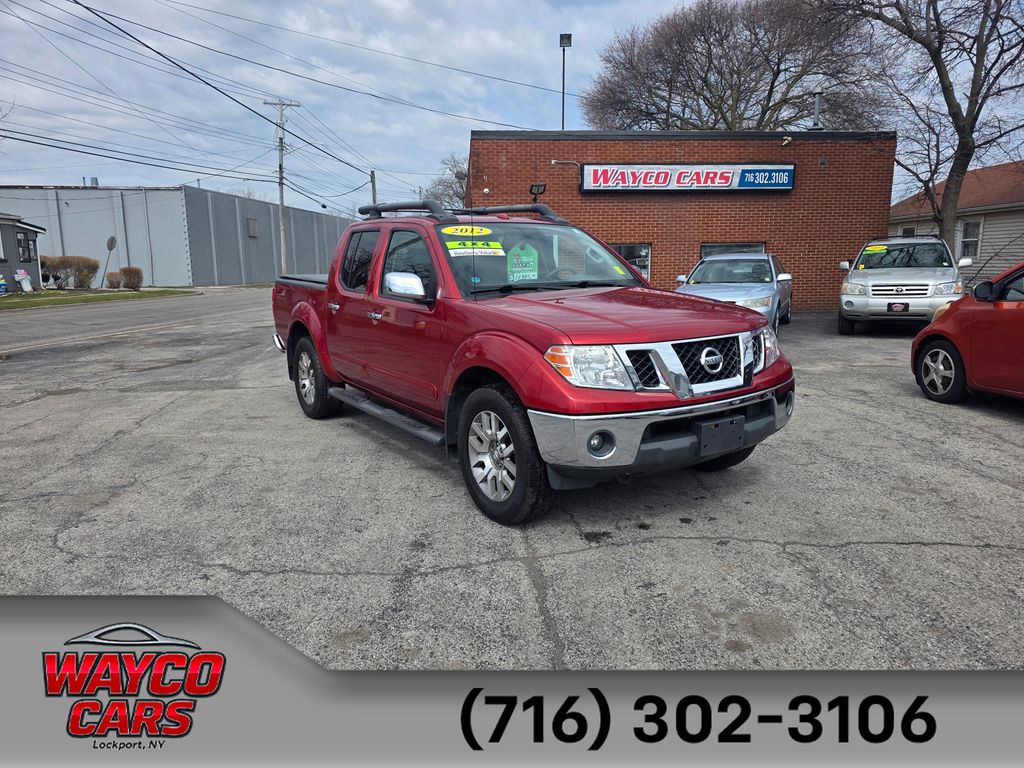 Lava Red 2012 Nissan Frontier SL Crew Cab 4WD Pickup Truck Four-Wheel Drive 5-Speed Automatic Overdrive