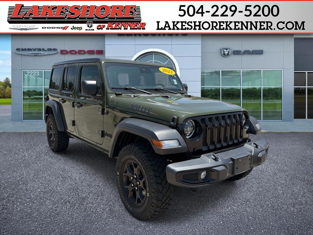 Sarge Green Clearcoat 2023 Jeep Wrangler SUV / Crossover Four-Wheel Drive 8-Speed Automatic