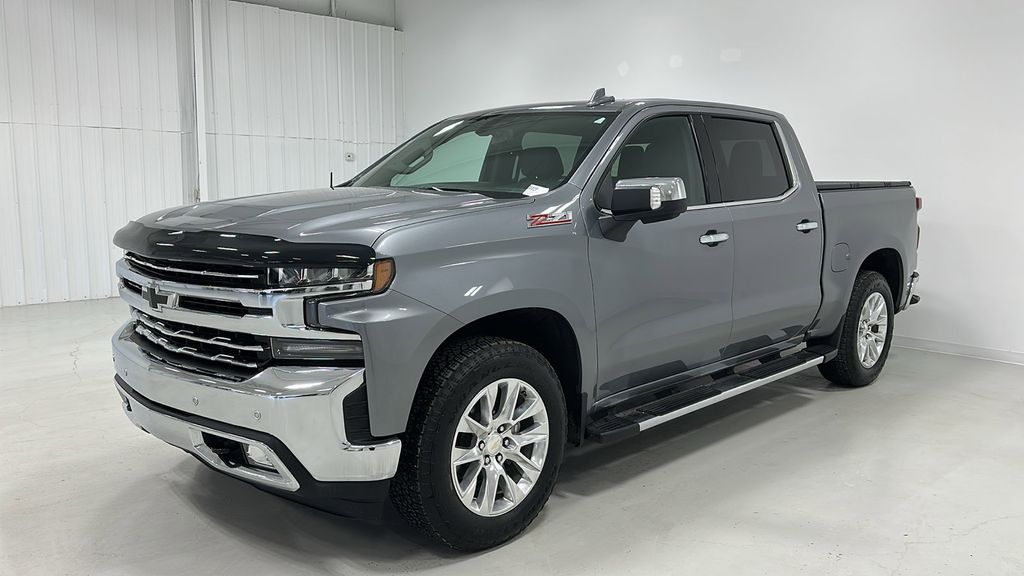Gray (Satin Steel Metallic) 2022 Chevrolet Silverado 1500 LTZ Crew Cab 4WD Pickup Truck Four-Wheel Drive 8-Speed Automatic