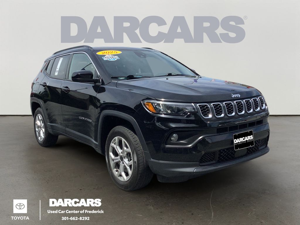 Diamond Black Crystal Pearlcoat 2025 Jeep Compass SUV / Crossover Four-Wheel Drive 8-Speed Automatic