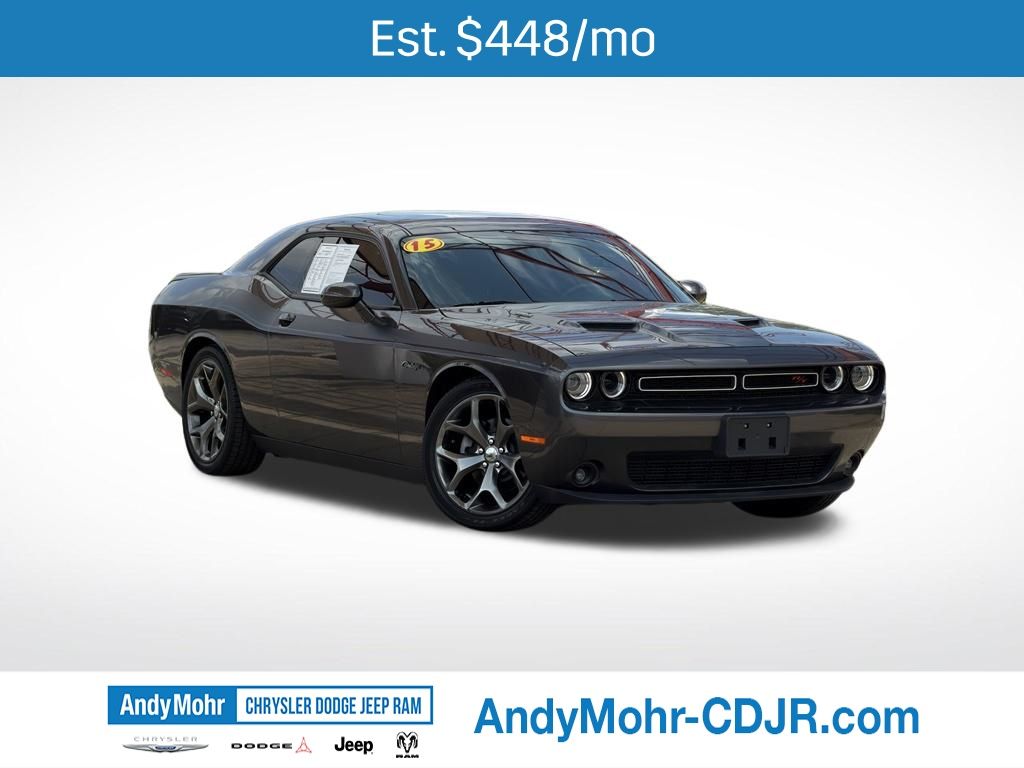 Crystal Metallic 2015 Dodge Challenger Coupe Rear-Wheel Drive 6-Speed Manual