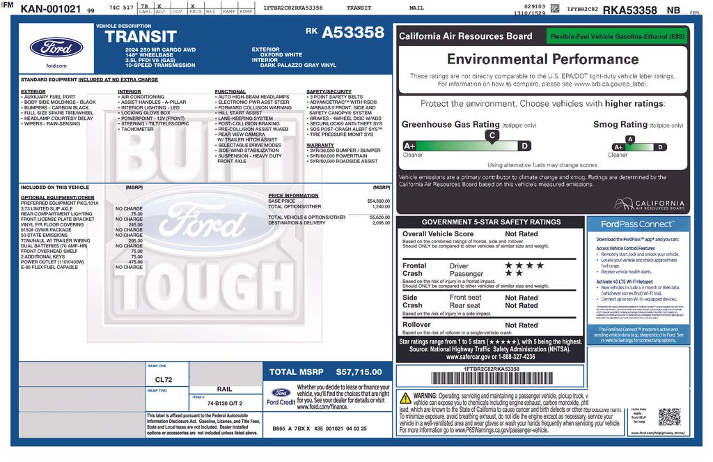 New 2024 Ford Transit-250 3D Cargo Van