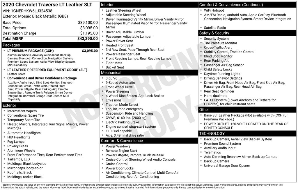 Certified Used 2020 Black Chevrolet 3LT image 5