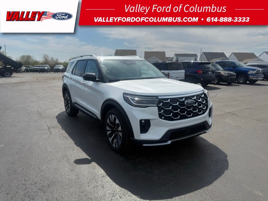Star White Metallic Tri-Coat 2026 Ford Explorer Platinum AWD SUV / Crossover All-Wheel Drive Automatic