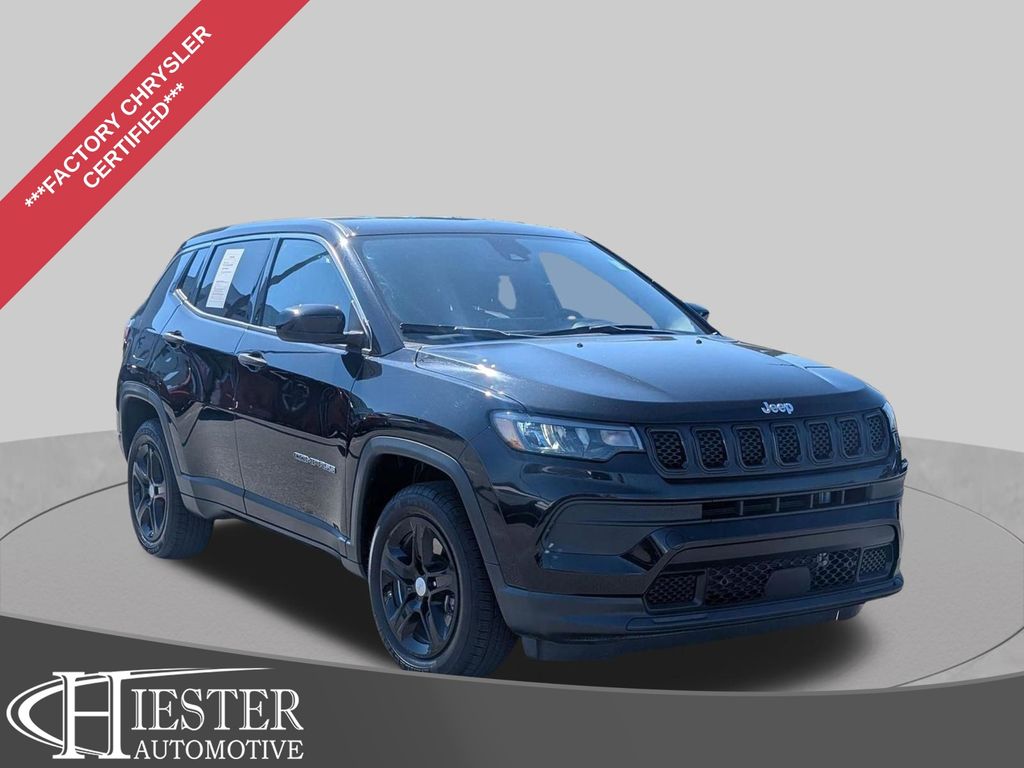 Diamond Black Crystal Pearlcoat 2023 Jeep Compass SUV / Crossover Four-Wheel Drive 8-Speed Automatic