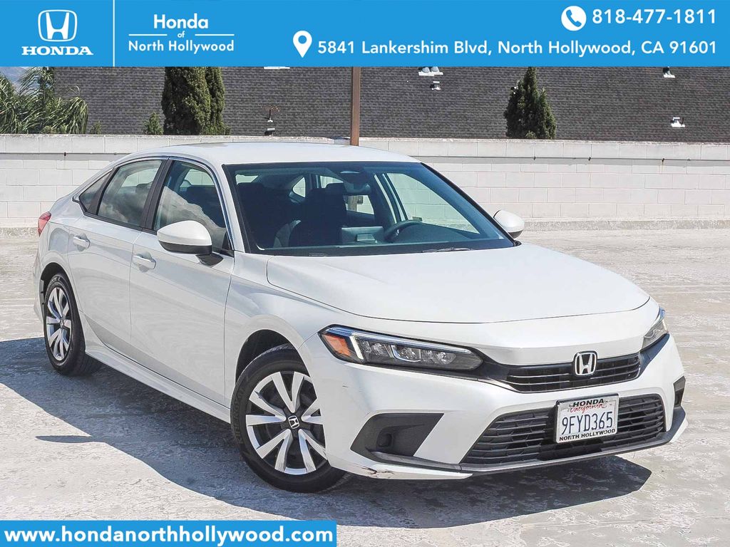 Platinum White Pearl 2023 Honda Civic LX FWD Sedan Front-Wheel Drive Continuously Variable Transmission