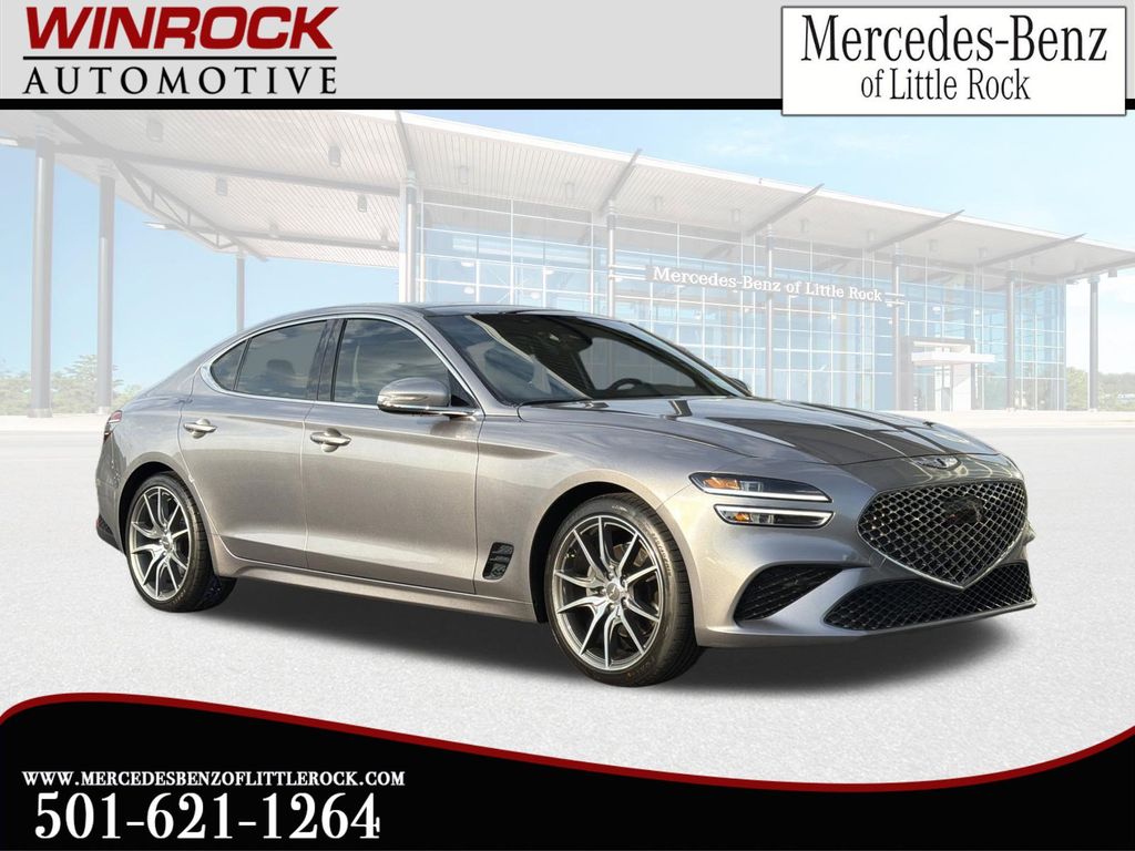 Silver 2022 Genesis G70 2.0T RWD Sedan Rear-Wheel Drive 8-Speed Automatic