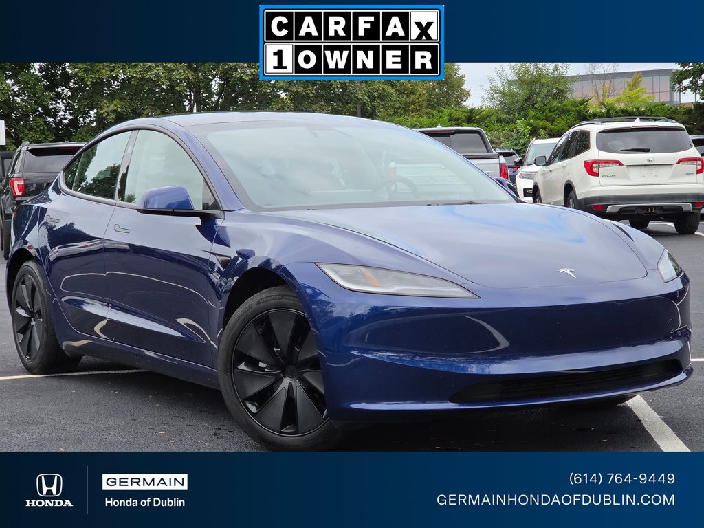 Deep Blue Metallic 2025 Tesla Model 3 Sedan All-Wheel Drive 1-Speed Automatic