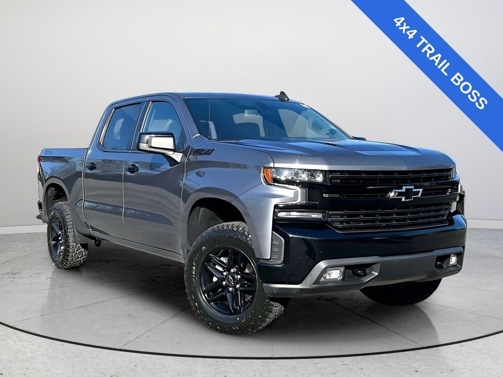 Gray (Satin Steel Metallic) 2021 Chevrolet Silverado 1500 LT Trail Boss Crew Cab 4WD Pickup Truck Four-Wheel Drive Automatic