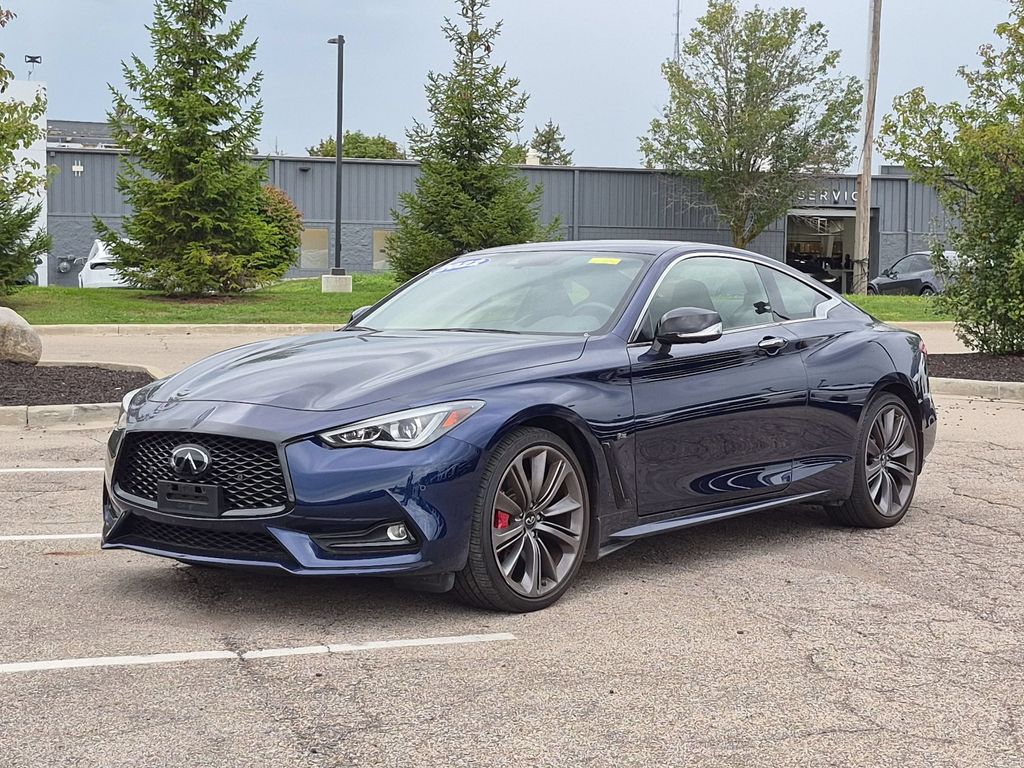 Blue 2022 INFINITI Q60 Coupe All-Wheel Drive 7-Speed Automatic
