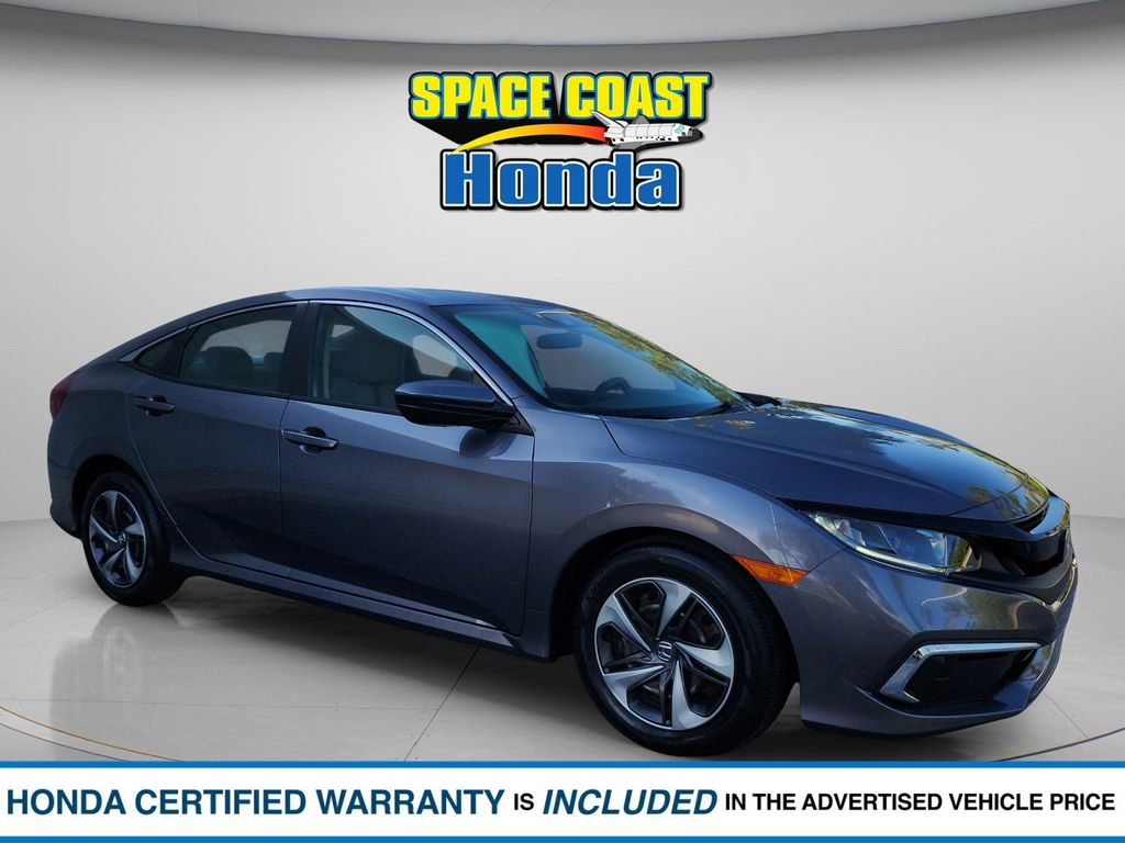 Gray (Modern Steel Metallic) 2021 Honda Civic Sedan Front-Wheel Drive Continuously Variable Transmission
