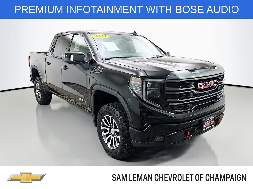 Onyx Black 2023 GMC Sierra 1500 AT4 Crew Cab 4WD Pickup Truck Four-Wheel Drive Automatic