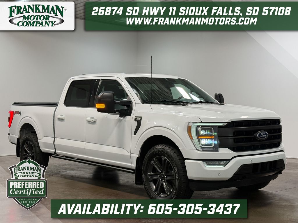 Oxford White 2023 Ford F-150 Lariat SuperCrew 4WD Pickup Truck Four-Wheel Drive Automatic