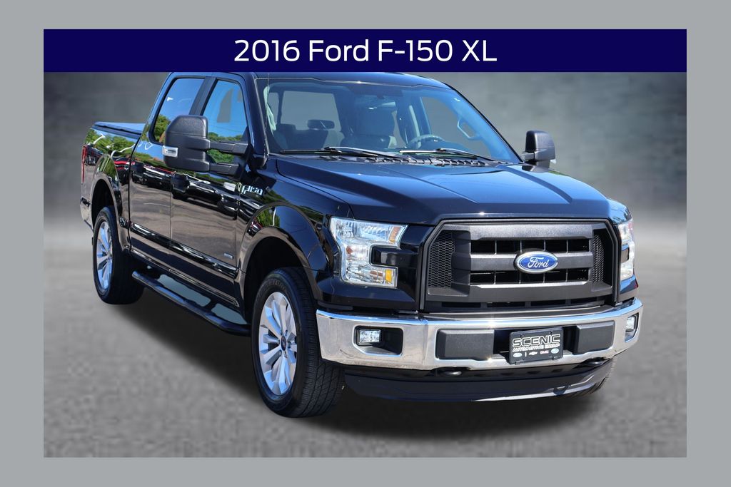 Shadow Black 2016 Ford F-150 XL SuperCrew 4WD Pickup Truck Four-Wheel Drive 6-Speed Automatic
