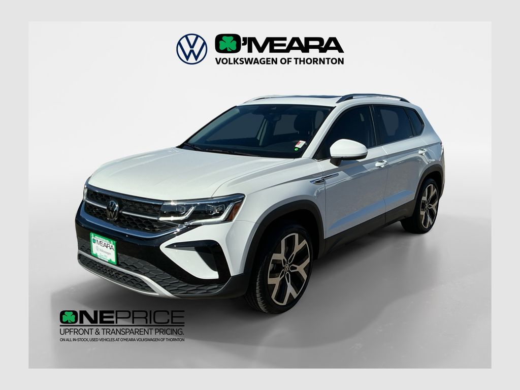 Pure White 2023 Volkswagen Taos SUV / Crossover All-Wheel Drive 7-Speed Dual Clutch