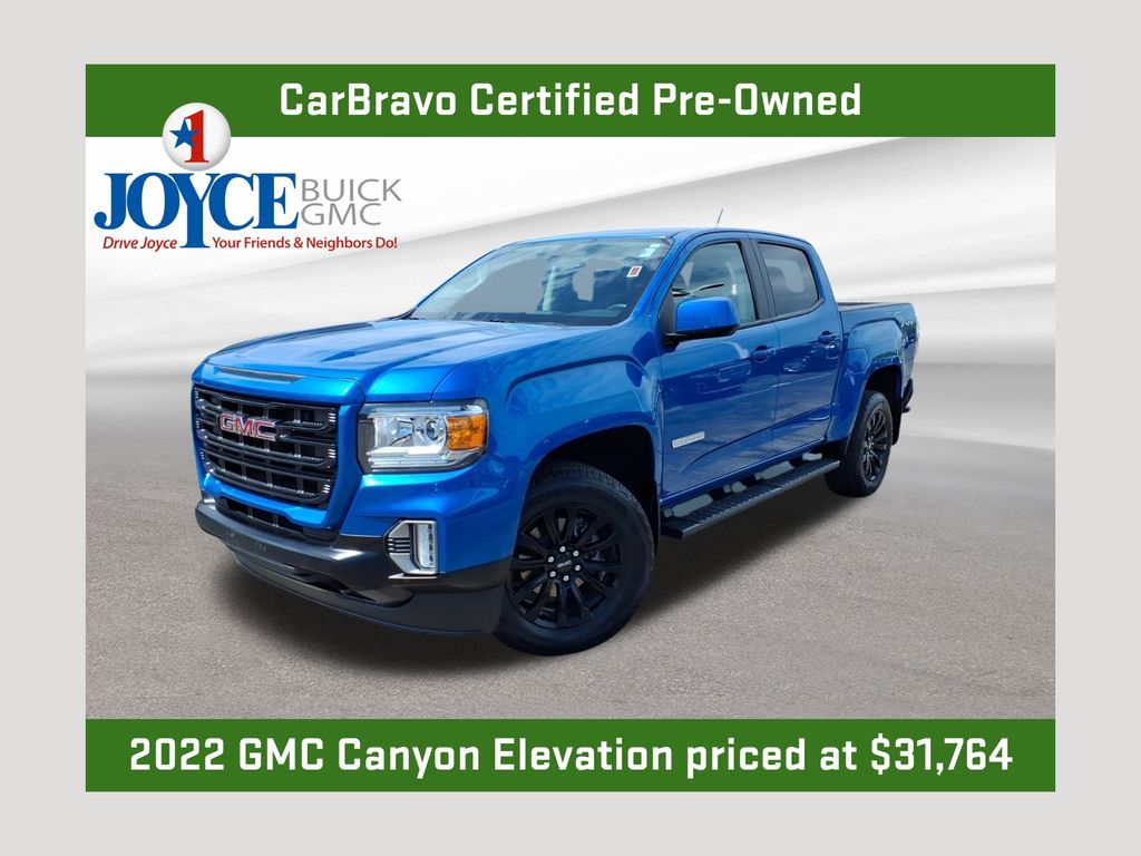 Dynamic Blue Metallic 2022 GMC Canyon Pickup Truck Four-Wheel Drive 8-Speed Automatic