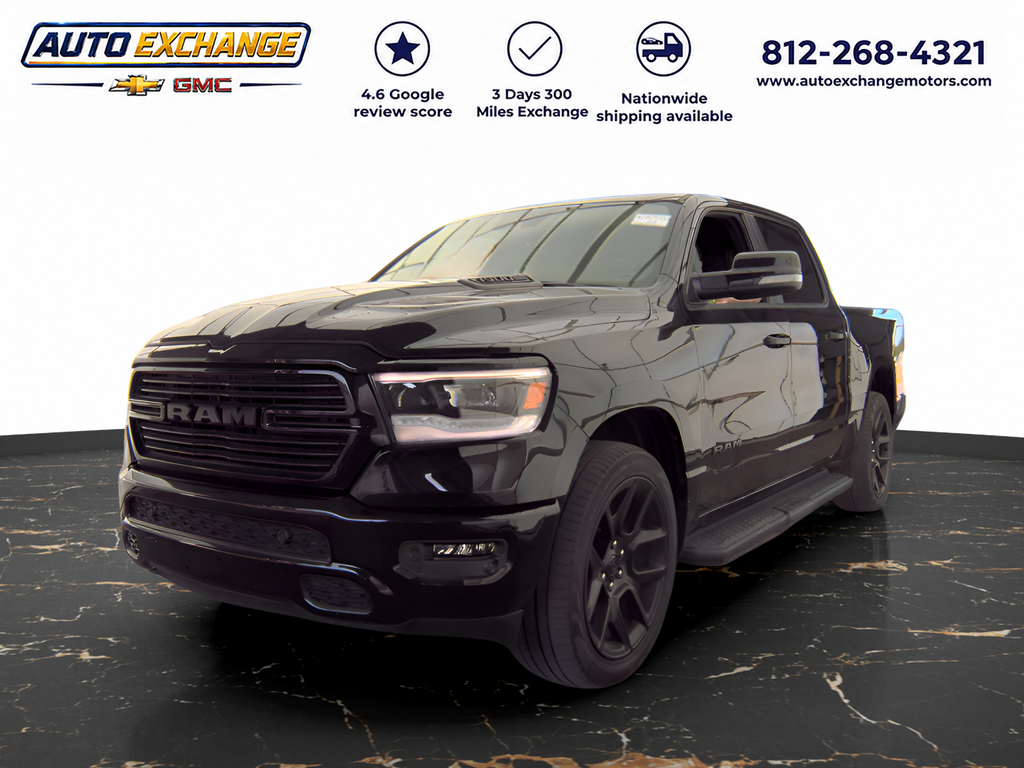 Diamond Black Crystal Pearlcoat 2023 RAM 1500 Pickup Truck Four-Wheel Drive 8-Speed Automatic