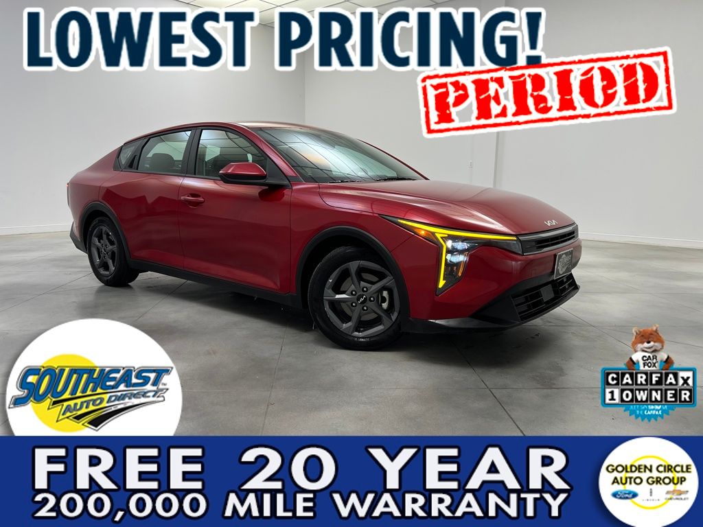 Currant Red 2025 Kia K4 LXS FWD Sedan Front-Wheel Drive Continuously Variable Transmission