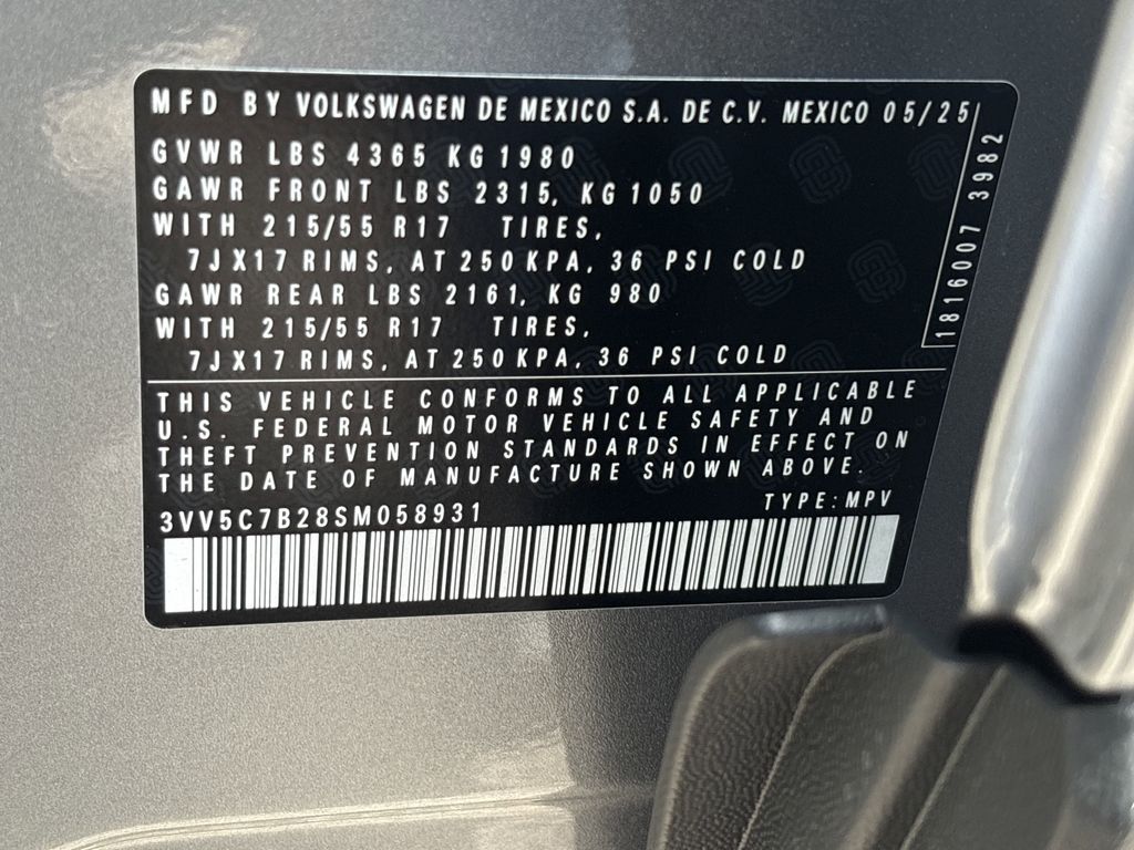 New 2025 Pyrite Silver Volkswagen 1.5T S image 28