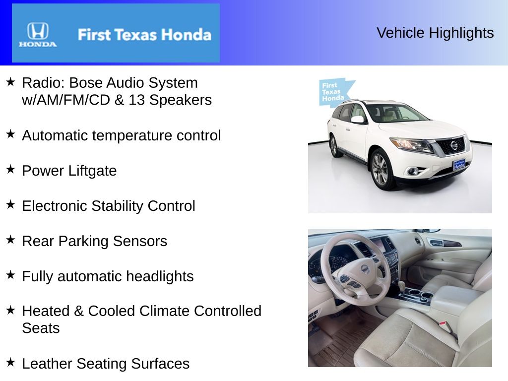 Used Car 2015 Nissan Pathfinder  Platinum For Sale Under $12,000 In Austin, Texas