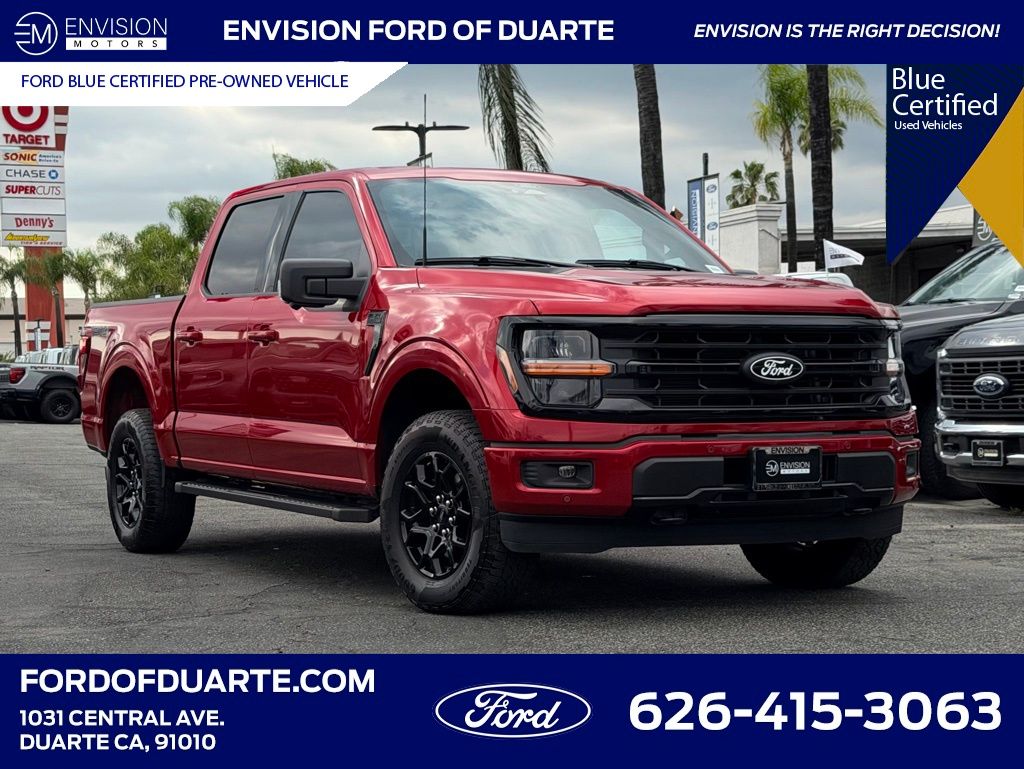 Red Metallic 2025 Ford F-150 XLT SuperCrew 4WD Pickup Truck Four-Wheel Drive Automatic