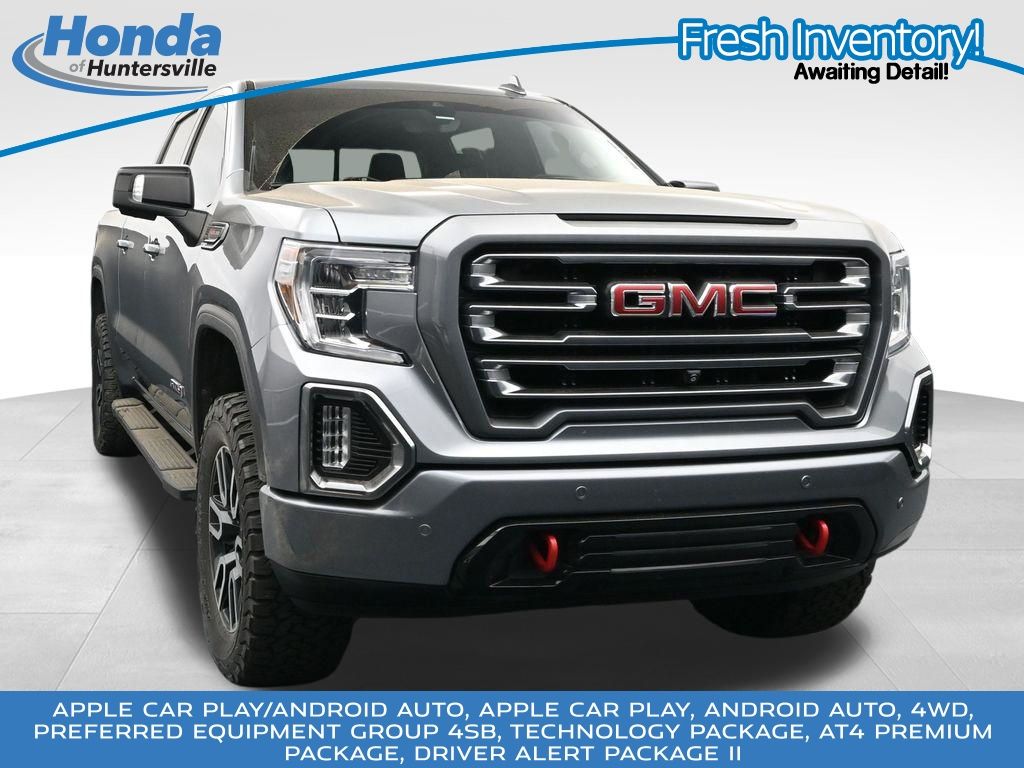 Gray (Satin Steel Metallic) 2020 GMC Sierra 1500 AT4 Crew Cab 4WD Pickup Truck Four-Wheel Drive Automatic