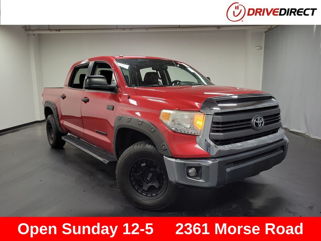 Barcelona Red Metallic 2015 Toyota Tundra SR5 CrewMax 5.7L FFV 4WD Pickup Truck Four-Wheel Drive 6-Speed Automatic Overdrive