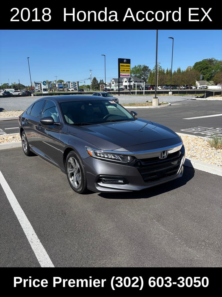 Gray 2018 Honda Accord 1.5T EX FWD Sedan Front-Wheel Drive Continuously Variable Transmission