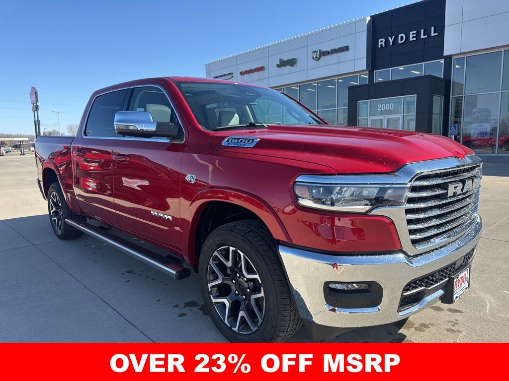 Molten Red Pearlcoat 2026 RAM 1500 Pickup Truck Four-Wheel Drive 8-Speed Automatic