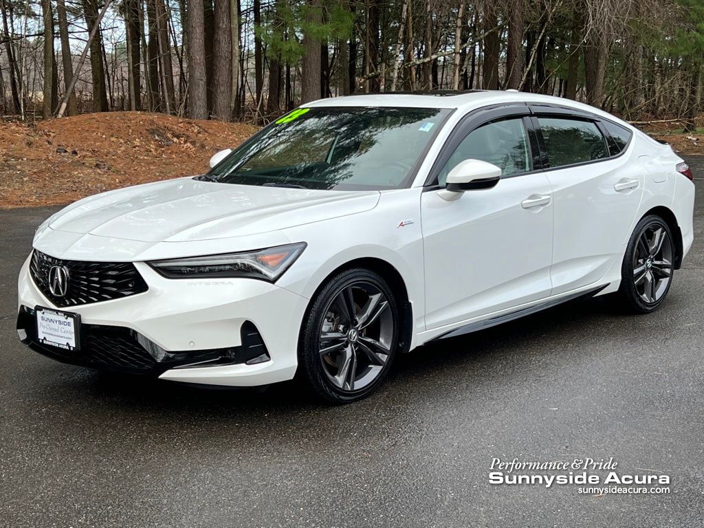 Platinum White Pearl 2023 Acura Integra FWD with Technology and A-SPEC Package Sedan Front-Wheel Drive Continuously Variable Transmission