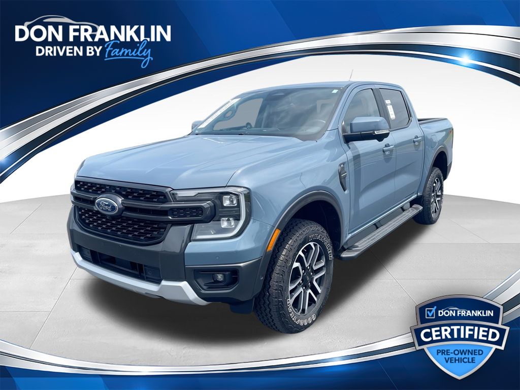 Blue (Azure Gray Metallic) 2024 Ford Ranger Pickup Truck Four-Wheel Drive Automatic