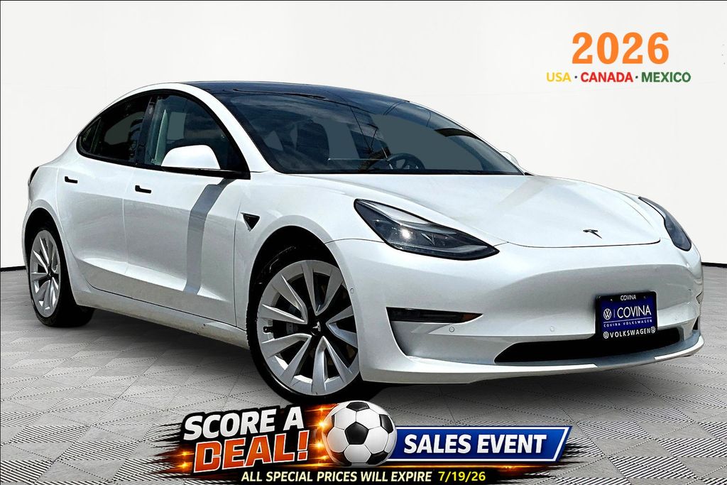 White 2022 Tesla Model 3 Sedan All-Wheel Drive 1-Speed Automatic