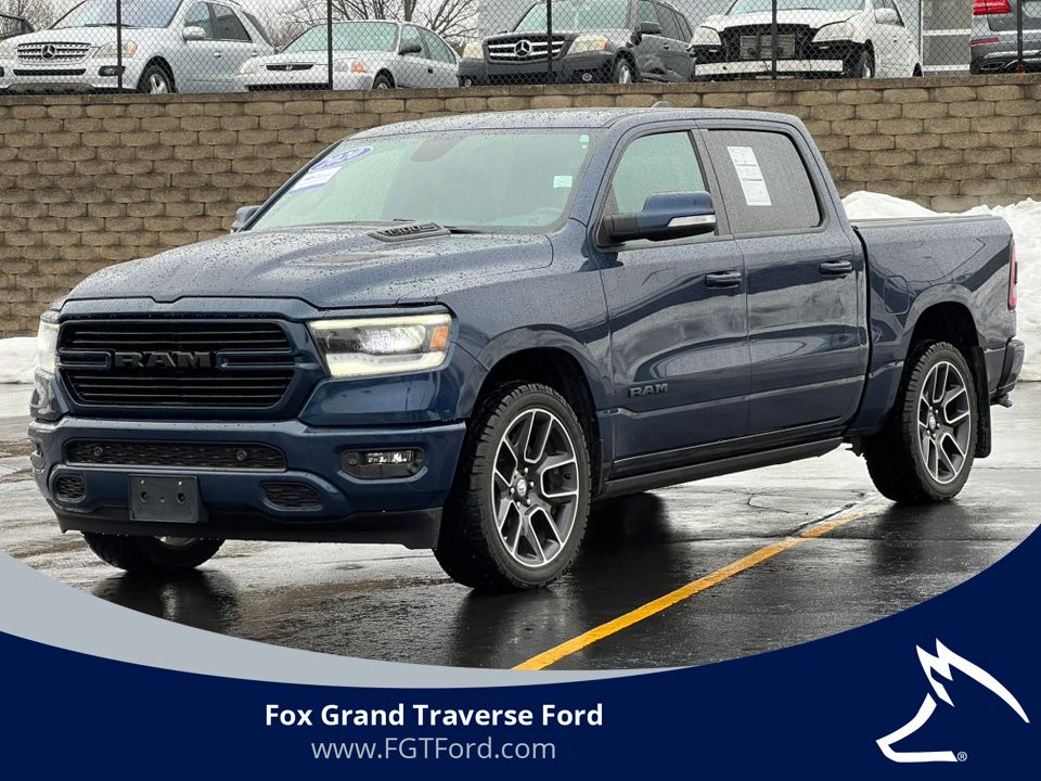 Blue 2020 RAM 1500 Rebel Crew Cab 4WD Pickup Truck Four-Wheel Drive 8-Speed Automatic