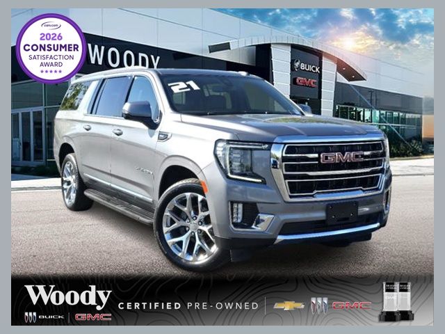 Gray (Steel Metallic) 2021 GMC Yukon XL SLT 4WD SUV / Crossover Four-Wheel Drive 