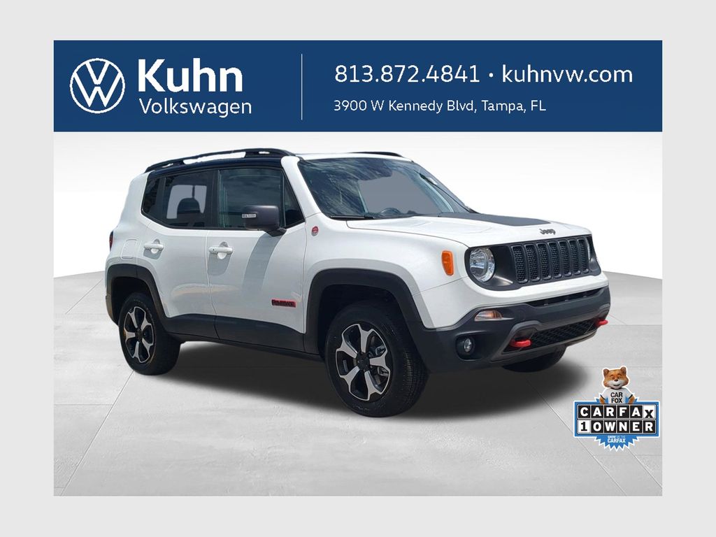 Alpine White Clearcoat 2021 Jeep Renegade SUV / Crossover Four-Wheel Drive 9-Speed Automatic