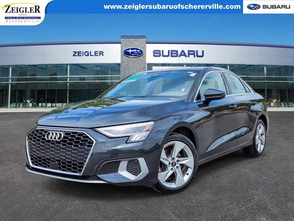 Manhattan Gray Metallic 2023 Audi A3 Sedan Front-Wheel Drive 7-Speed Automatic