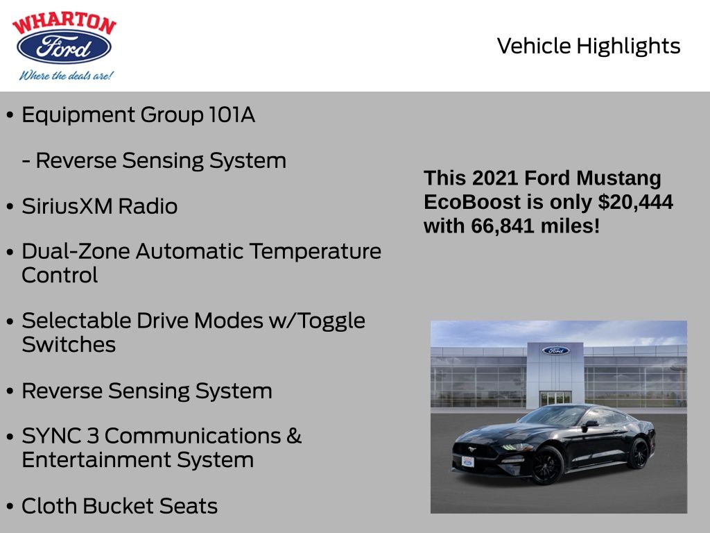 2021 Ford Mustang EcoBoost Black at Victoria Chrysler Dodge Jeep Ram