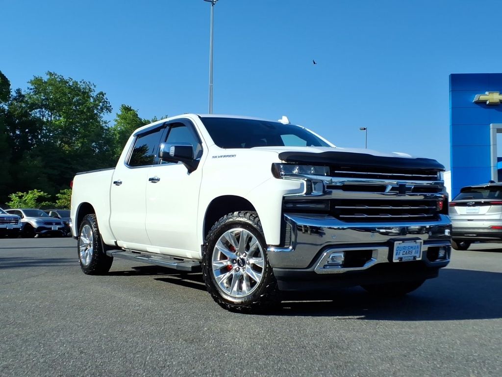Summit White 2021 Chevrolet Silverado 1500 LTZ Crew Cab 4WD Pickup Truck Four-Wheel Drive Automatic