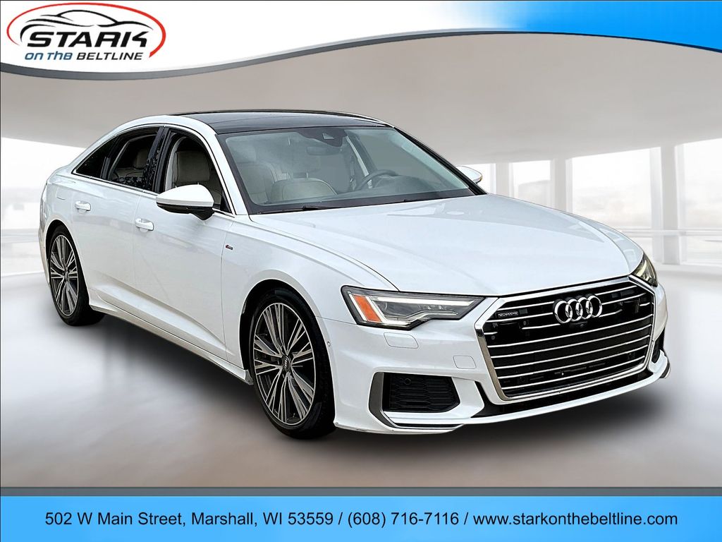 Glacier White 2019 Audi A6 55 TFSI quattro Premium Plus Sedan AWD Sedan All-Wheel Drive 7-Speed Automatic