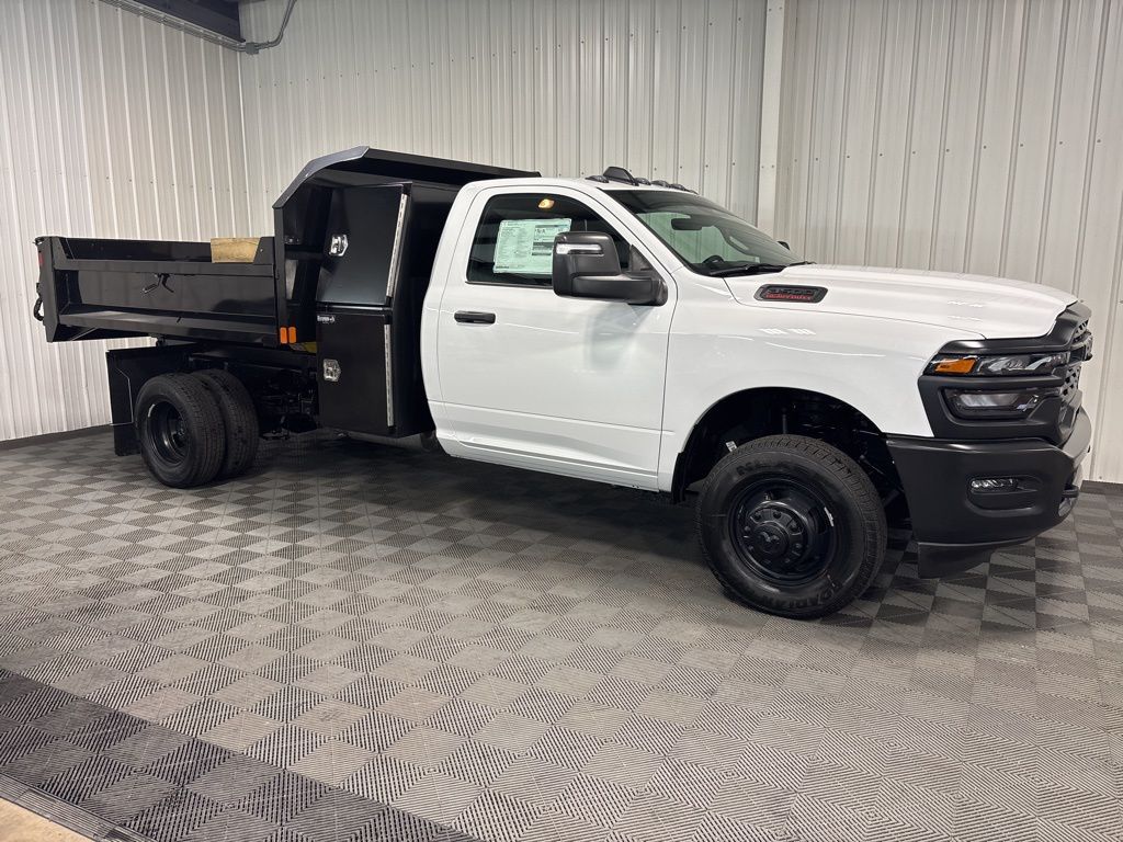 Bright White Clearcoat 2026 RAM 3500 Chassis Tradesman Regular Cab LB DRW 4WD Pickup Truck Four-Wheel Drive 8-Speed Automatic