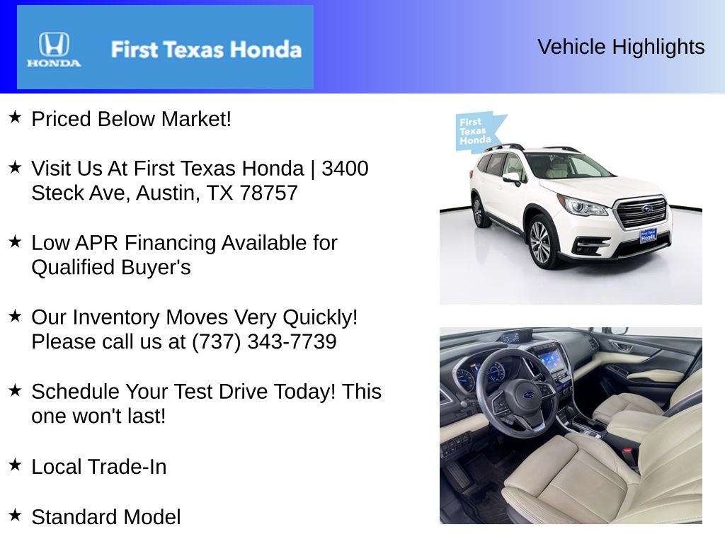 Used Car 2020 Subaru Ascent  Limited For Sale Under $25,000 In Austin, Texas
